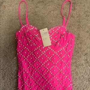 Hot & Delicious Pink Embellished Mini Dress